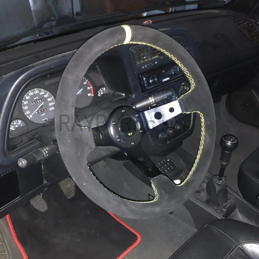 14 inch Suede/PVC/PU Racing Steering Wheel