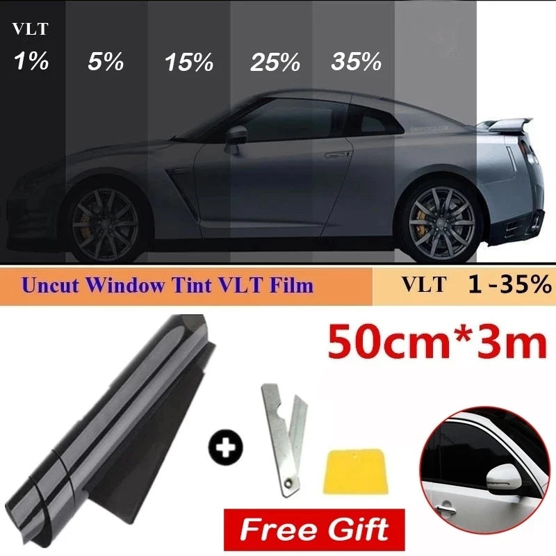 Window Tint Film Roll 50cm x 3m (Multiple Tints)