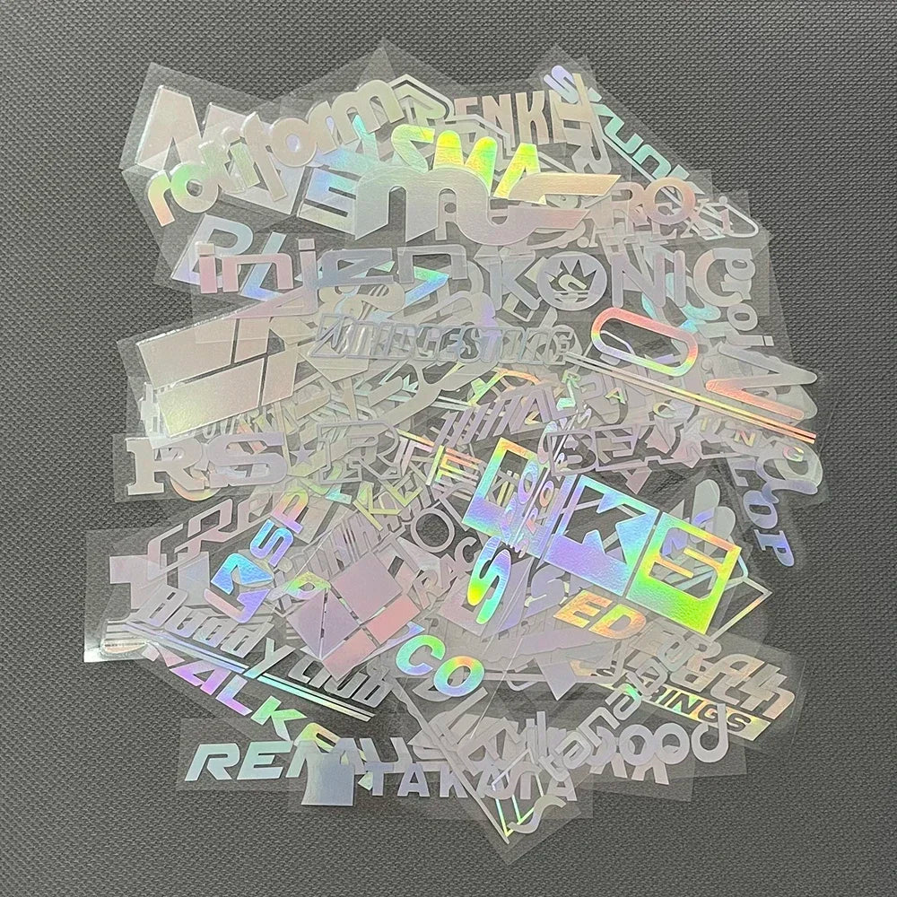 Racing Sponsor Style Reflective Sticker Set (15pcs)
