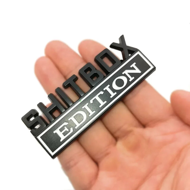 SH*TBOX EDITION Chrome Metal Emblem Badge