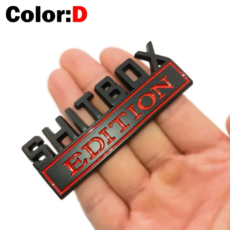 SH*TBOX EDITION Chrome Metal Emblem Badge