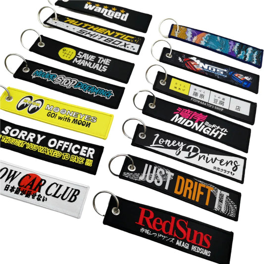 JDM Racing Embroidered Nylon Car Keychain