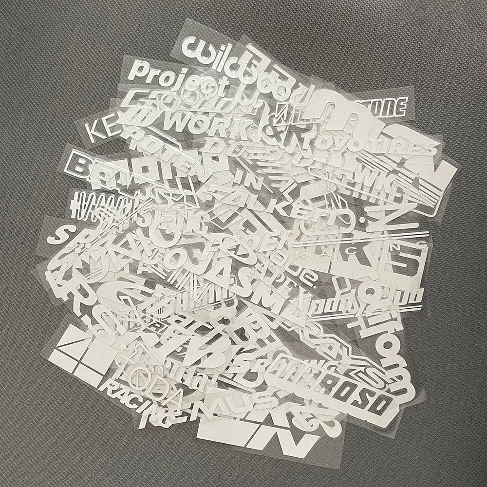 Racing Sponsor Style Reflective Sticker Set (15pcs)