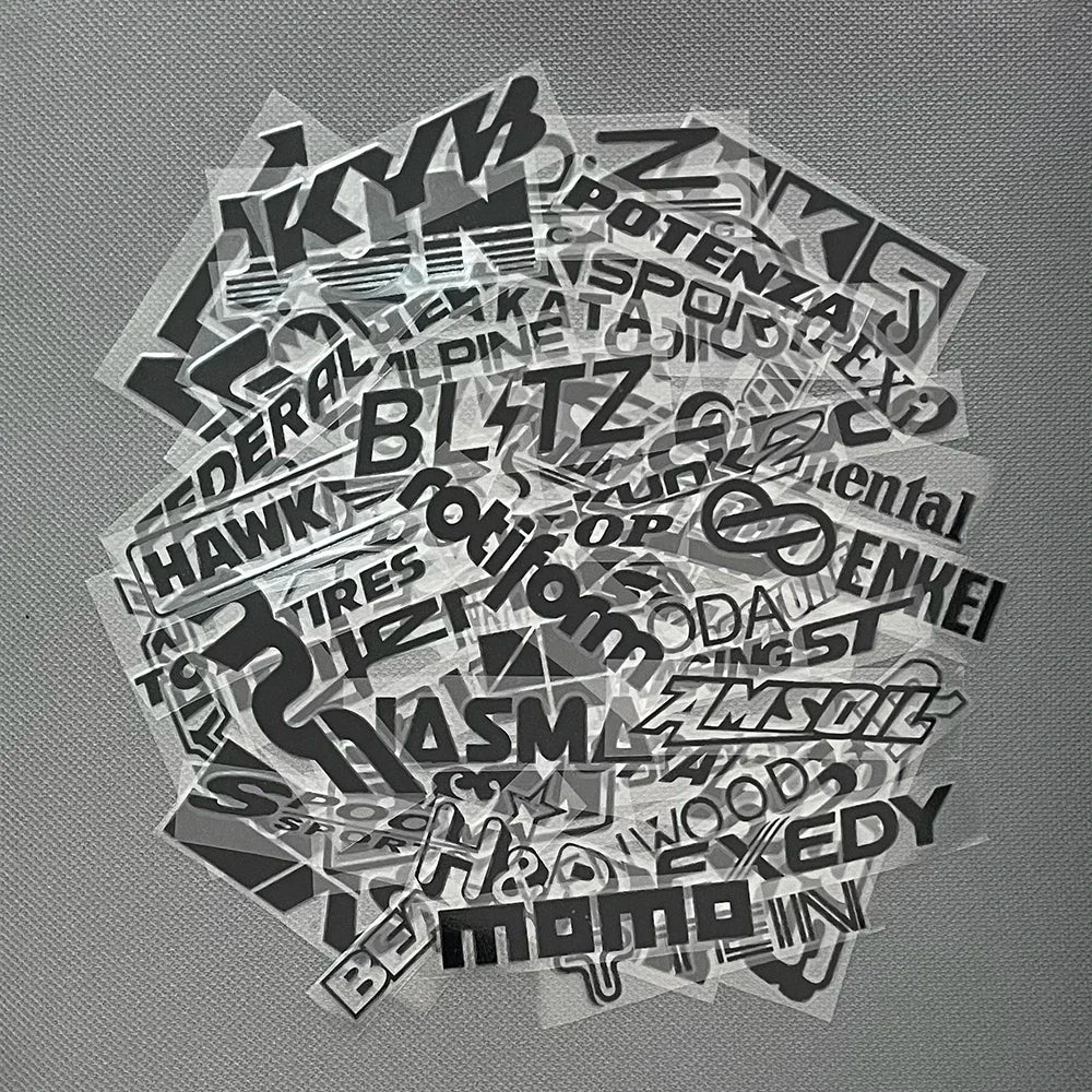 Racing Sponsor Style Reflective Sticker Set (15pcs)