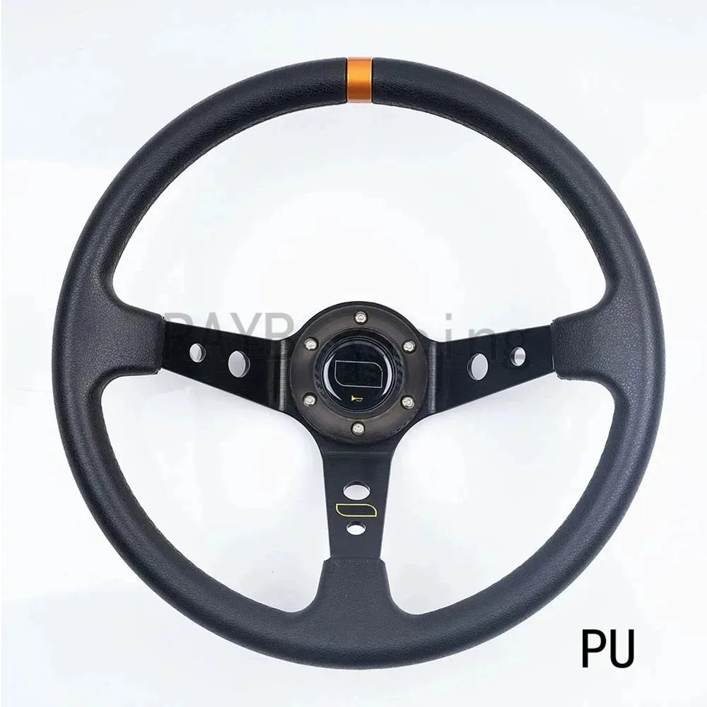 14 inch Suede/PVC/PU Racing Steering Wheel