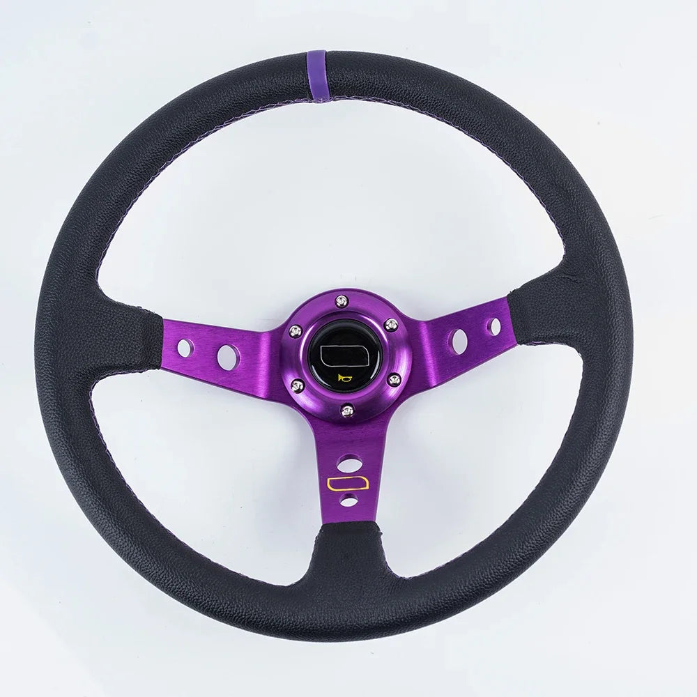 14 inch Suede/PVC/PU Racing Steering Wheel