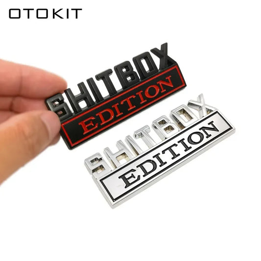 SH*TBOX EDITION Chrome Metal Emblem Badge