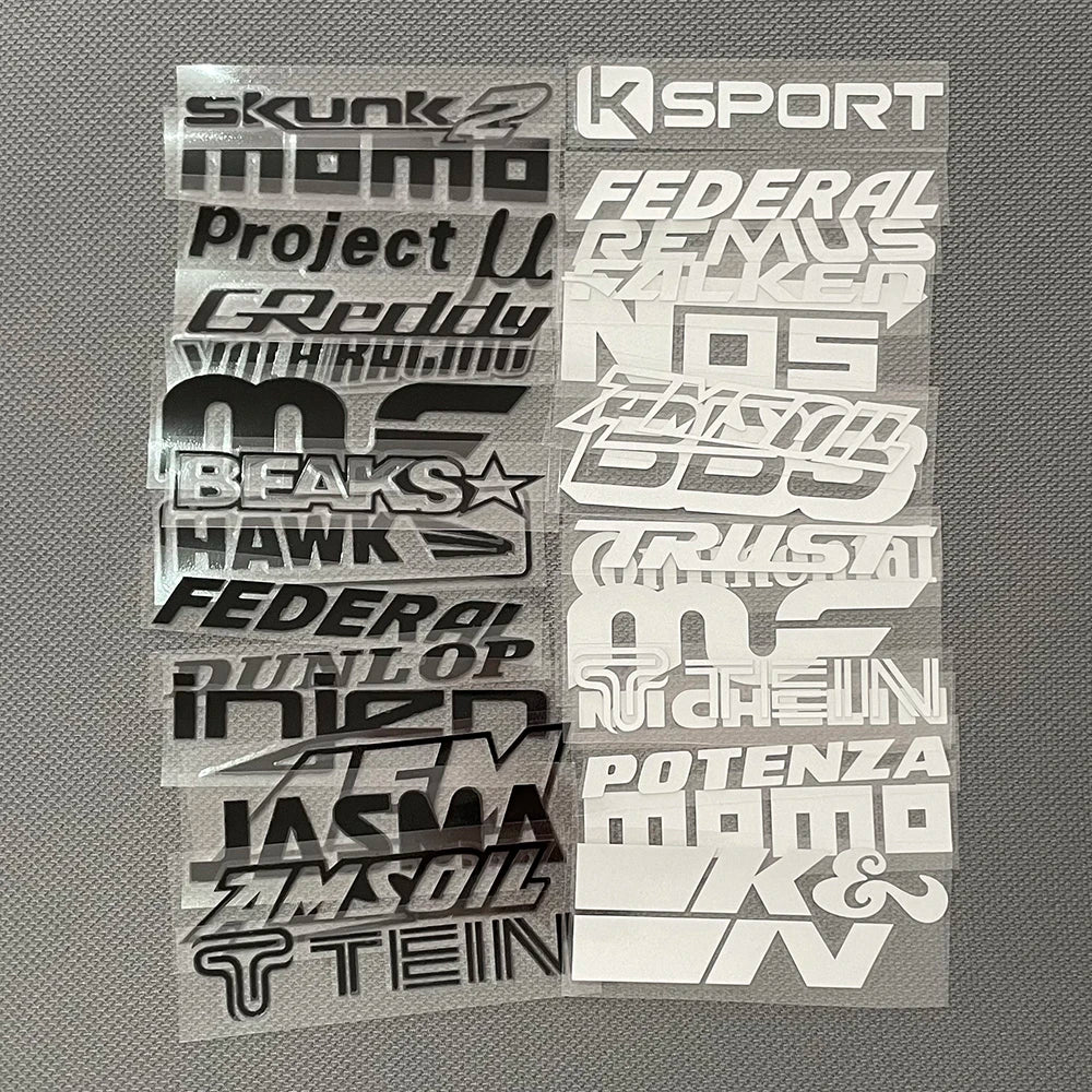 Racing Sponsor Style Reflective Sticker Set (15pcs)